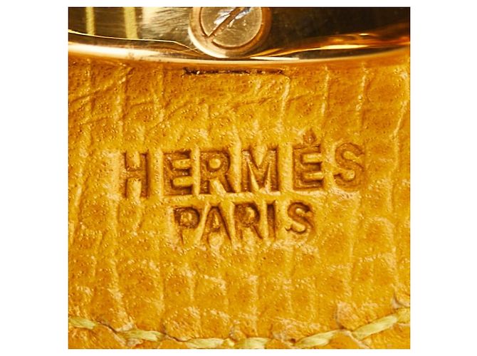 Ring Anello in pelle per sciarpa Triangle Hermès Giallo - vista 5
