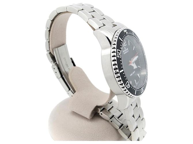 Autre Marque Edox Chronorally S Edelstahl-Uhr Schwarz - Ansicht 4