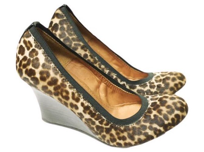 Bailarinas WEDGE de Piel de Vaca Lanvin Multicolor Estampado de leopardo - vista 3