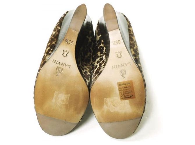 Bailarinas WEDGE de Piel de Vaca Lanvin Multicolor Estampado de leopardo - vista 8