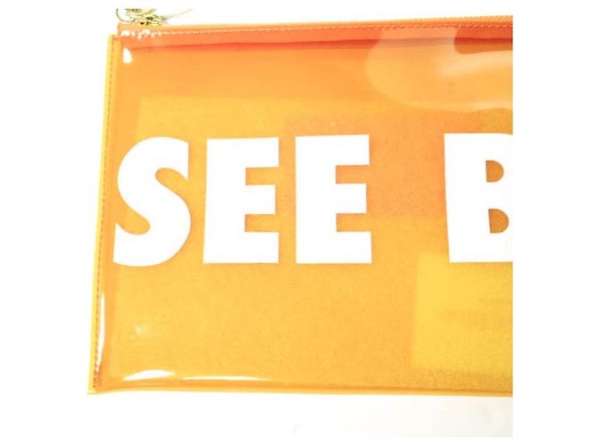 Chloé Borsa Clutch in PVC See by Chloe Arancione - vista 4