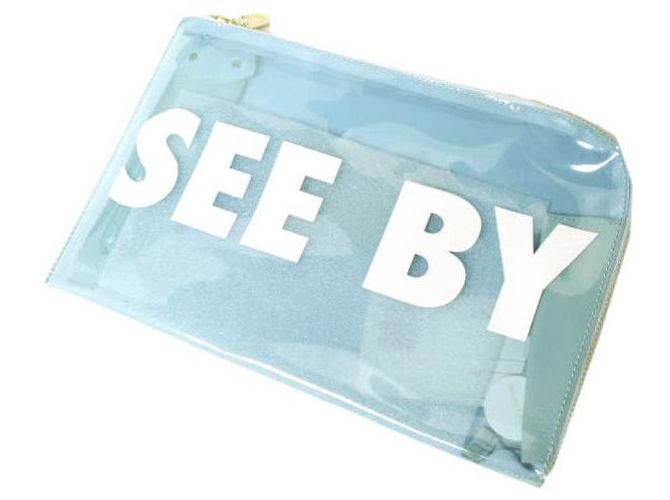 Chloé Borsa Clutch in PVC See by Chloe Blu - vista 3