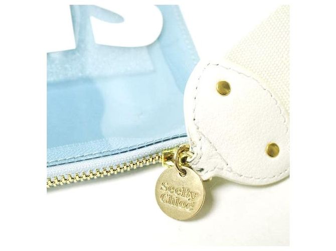 Chloé Borsa Clutch in PVC See by Chloe Blu - vista 5