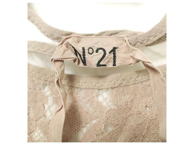 Autre Marque N21 Tüll-Spitzen-Top Beige - Ansicht 3