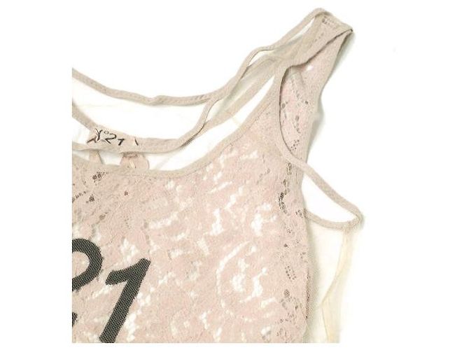 Autre Marque N21 Tüll-Spitzen-Top Beige - Ansicht 5