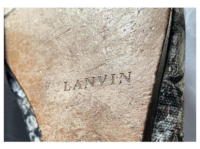 Mocassini con nappine Lanvin in tela stampata taglia 39 Nero - vista 8