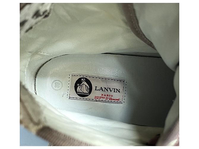 Lanvin High-Top-Sneaker aus beigem Leder mit Python-Spitze Größe 39 - Ansicht 6