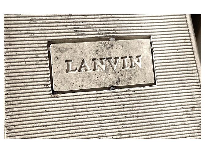 Lanvin High-Top-Sneaker aus beigem Leder mit Python-Spitze Größe 39 - Ansicht 9