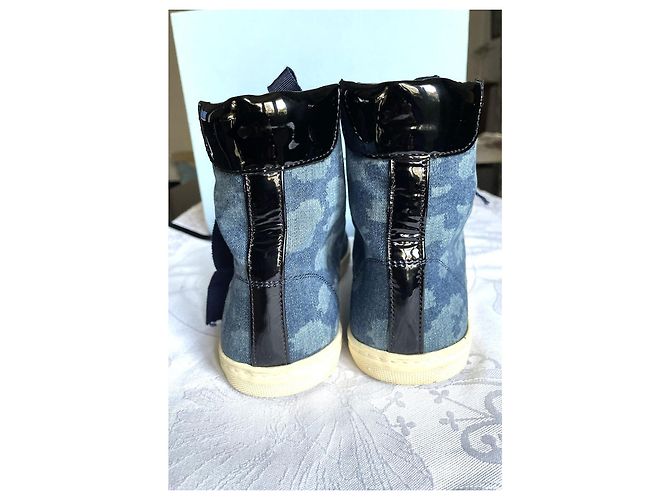 Lanvin High-Top-Sneaker aus Canvas mit lackierter Lederzehe Größe 39 Blau - Ansicht 4