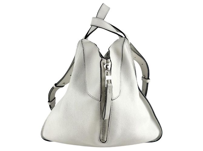 Borsa a Spalla Hammock Loewe in Pelle Bianca Bianco - vista 2