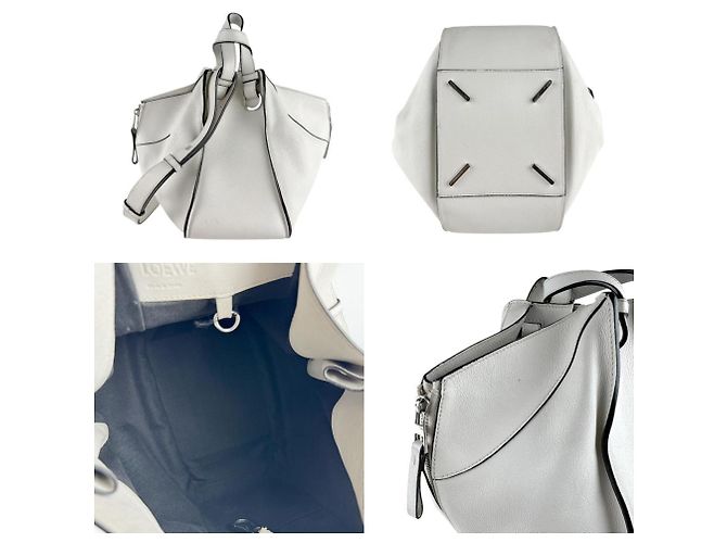 Borsa a Spalla Hammock Loewe in Pelle Bianca Bianco - vista 3