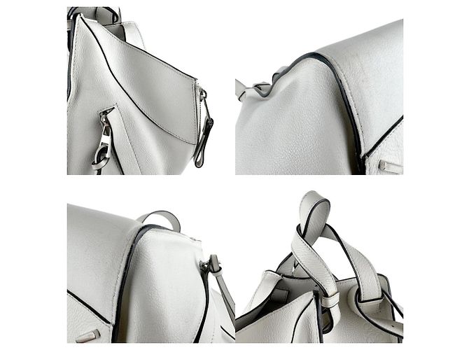 Borsa a Spalla Hammock Loewe in Pelle Bianca Bianco - vista 4
