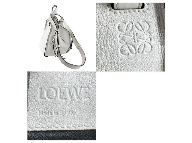 Borsa a Spalla Hammock Loewe in Pelle Bianca Bianco - vista 5