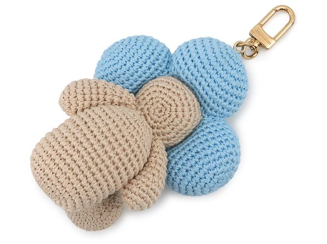 My Vivienne Häkel-Handtaschen-Anhänger von Louis Vuitton Blau Beige - Ansicht 3