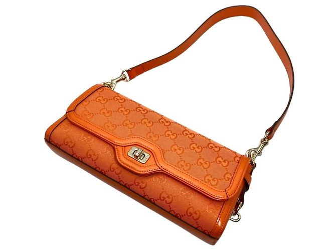 Borsa a Spalla Gucci LUCE in Tela GG Arancione - vista 4