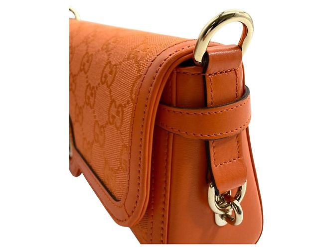 Borsa a Spalla Gucci LUCE in Tela GG Arancione - vista 5