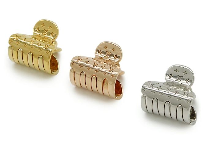 Set di fermagli per capelli Louis Vuitton Marrone Argento D'oro - vista 2