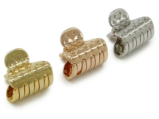 Set di fermagli per capelli Louis Vuitton Marrone Argento D'oro - vista 3