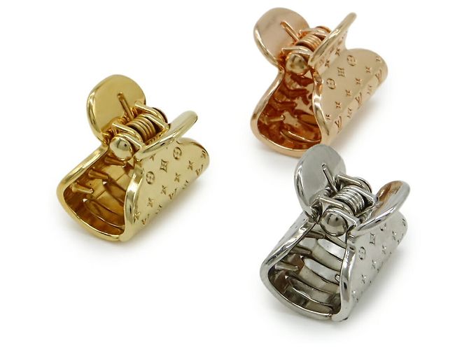 Set di fermagli per capelli Louis Vuitton Marrone Argento D'oro - vista 4