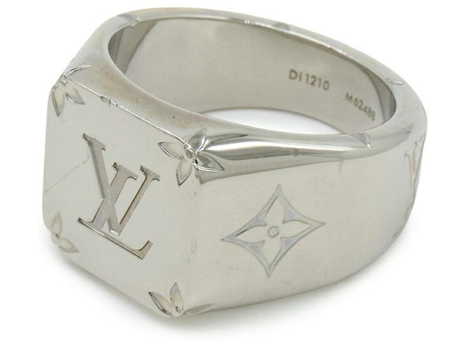 Anello Signet Monogramma Louis Vuitton Argento - vista 3