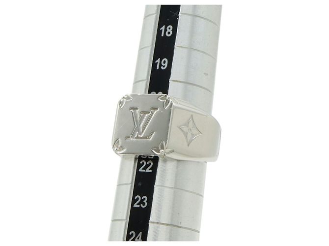 Anello Signet Monogramma Louis Vuitton Argento - vista 6