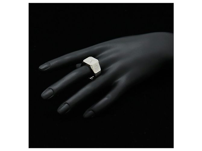 Anello Signet Monogramma Louis Vuitton Argento - vista 7