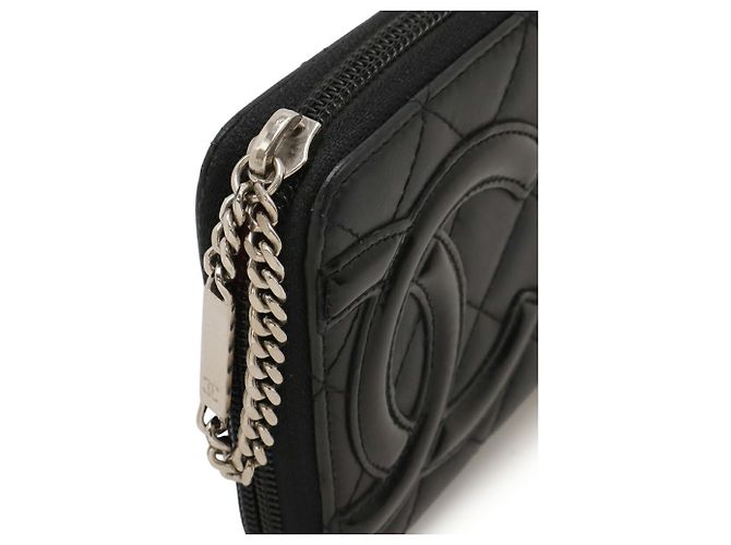 Cartera Larga Coco Mark de la Línea Cambon de Chanel Negro Rosa - vista 5