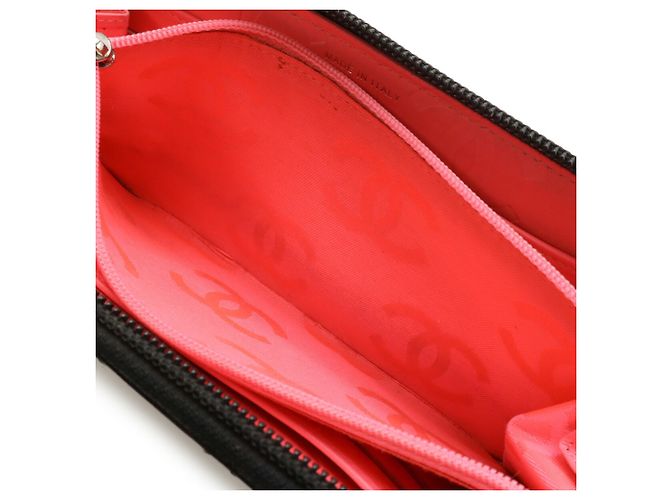 Cartera Larga Coco Mark de la Línea Cambon de Chanel Negro Rosa - vista 7