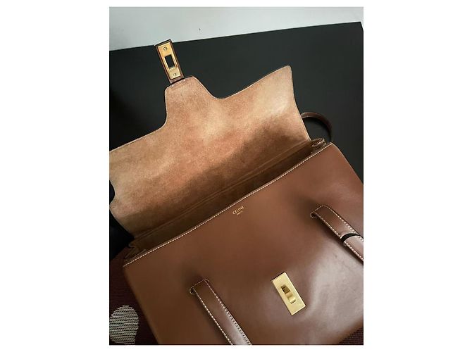 Borsa Céline Soft 16 Pelle Caramello Marrone - vista 11