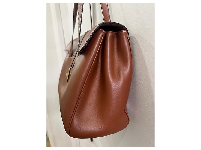 Borsa Céline Soft 16 Pelle Caramello Marrone - vista 6
