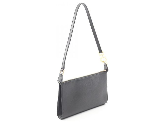 Borsa a spalla in pelle nera Gancini di Salvatore Ferragamo Nero - vista 2