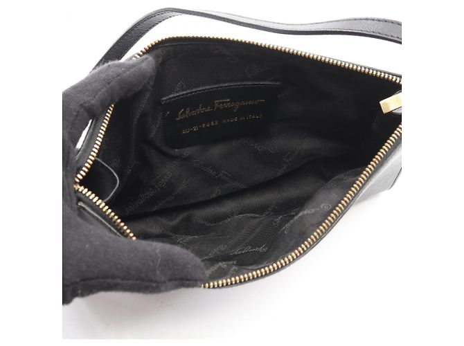 Borsa a spalla in pelle nera Gancini di Salvatore Ferragamo Nero - vista 3