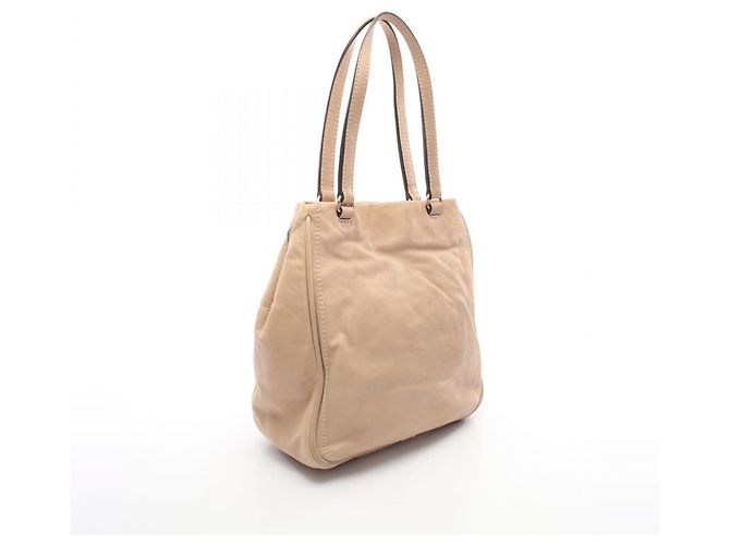 Borsa a Spalla in Pelle Anagram Loewe Beige - vista 2