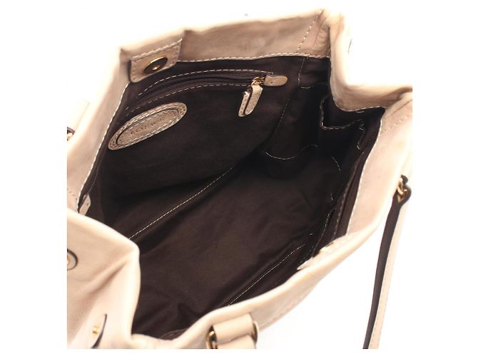 Borsa a Spalla in Pelle Anagram Loewe Beige - vista 3