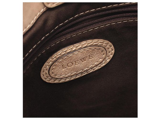 Borsa a Spalla in Pelle Anagram Loewe Beige - vista 4