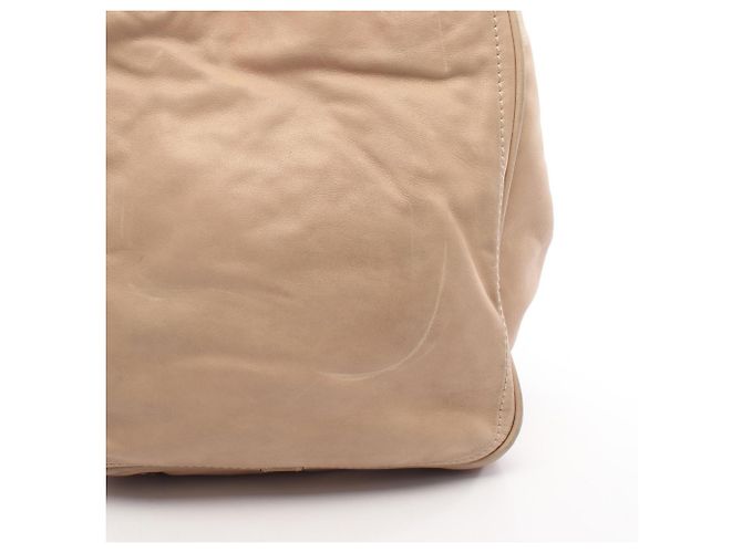 Borsa a Spalla in Pelle Anagram Loewe Beige - vista 8