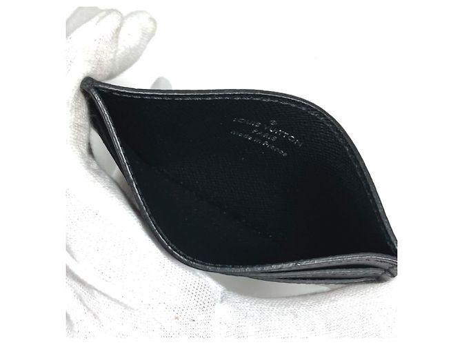 Estuche doble para tarjetas de visita Taiga Louis Vuitton Negro - vista 3
