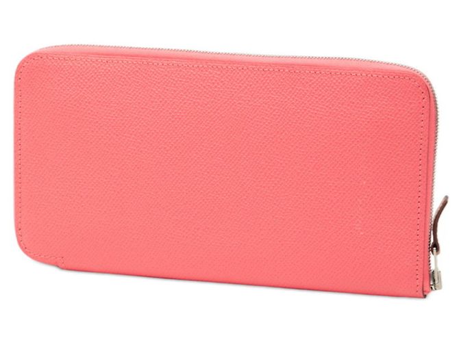 Portafoglio rotondo con zip Azap Long in seta Hermès Rosa Arancione - vista 2