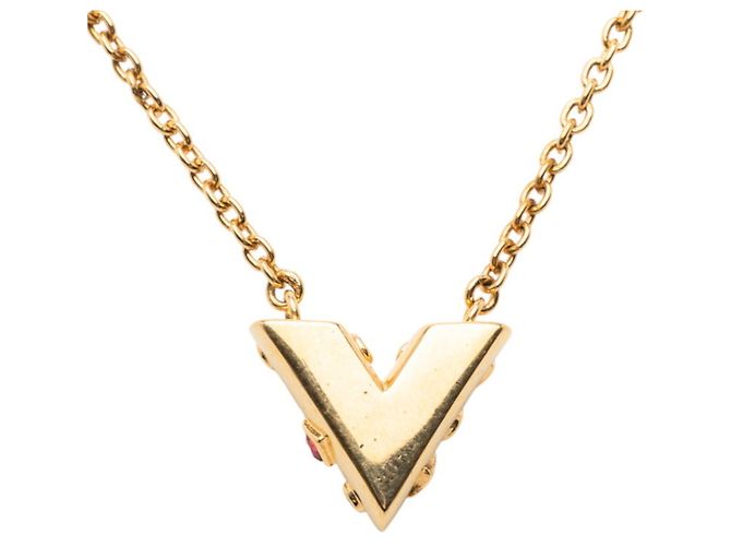 Collier Pendentif en Rhinestones Plaqué Or Louis Vuitton Doré - vue 2
