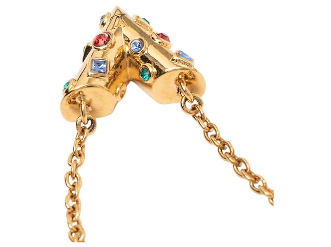Collier Pendentif en Rhinestones Plaqué Or Louis Vuitton Doré - vue 3