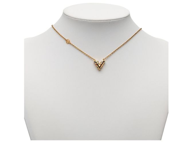 Collier Pendentif en Rhinestones Plaqué Or Louis Vuitton Doré - vue 8