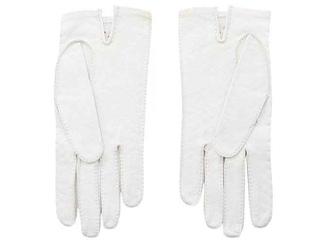 Luvas de couro brancas Hermès Branco - vista 2