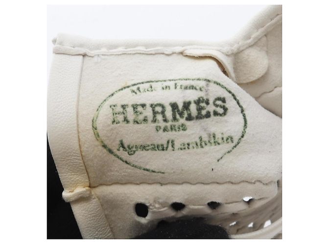 Luvas de couro brancas Hermès Branco - vista 3