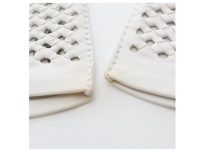 Luvas de couro brancas Hermès Branco - vista 5