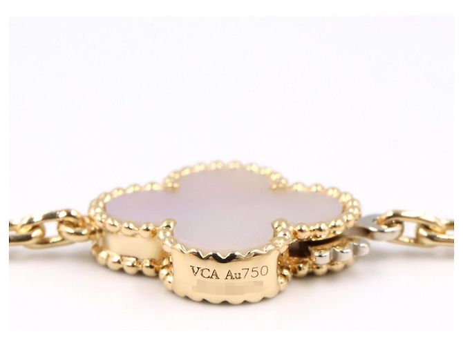 Collana Lunga Lucky Alhambra di Van Cleef & Arpels Bianco Verde Giallo - vista 3