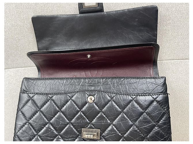 Borsa Chanel 2.55 in pelle nera media Nero - vista 12