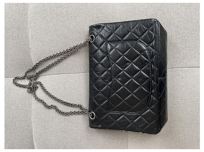 Borsa Chanel 2.55 in pelle nera media Nero - vista 19