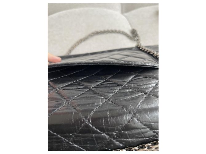 Borsa Chanel 2.55 in pelle nera media Nero - vista 6