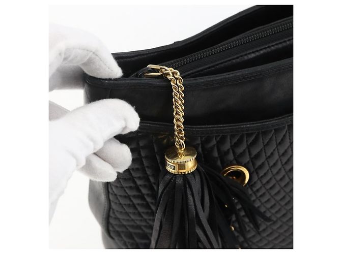BALLY Borsa a Spalla a Catena Pelle Oro Nero Auth BA10264 D'oro - vista 10