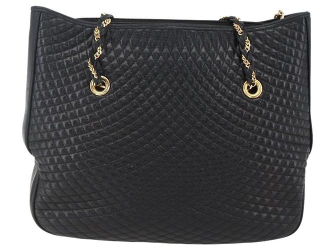 BALLY Borsa a Spalla a Catena Pelle Oro Nero Auth BA10264 D'oro - vista 2